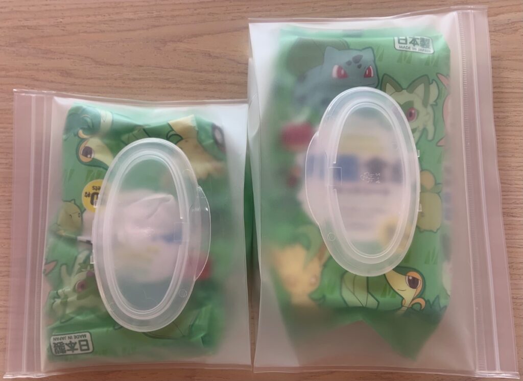 セリアのウェットシートケースS M比較画像